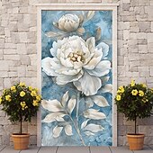abordables Banners de Garaje y Puerta-Decoraciones de Puerta Florales Cubiertas de Puerta Tapiz de Puerta Cortina Decorativa de Puerta Fondo para Puerta Interior/Exterior Banner de Puerta Frontal para Granja