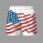  День независимости Муж. 4 июля — 250-летие США Флаг США Патриот Обтягивающие длинные шорты Купальные шорты Пляжные шорты Нормальная Гавайский Праздники