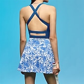 abordables Jupes et skorts pour femmes-Femmes Graphique Jupes de tennis Jupes de tennis avec shorts Taille haute Séchage Rapide Respirant Tennis Le golf Pickleball Noir Jaune Bleu Vêtements de tennis