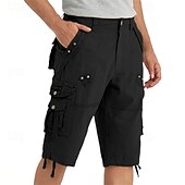olcso Klasszikus-Férfi Capri Cargo rövidnadrág Outdoor Shorts Alkalmi rövidnadrág Planinarske kratke hlače Baggy rövidnadrág Többzsebes 8 Zseb Sima Nedvességelvezető Viselhető Borjú-hossz Szabadtéri Hétköznapi Napi