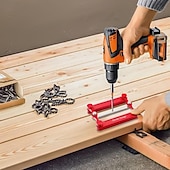 abordables Outils de Mesure-jauge centrale &amp;Kit de gabarit de goujonnage, gabarit de goujonnage autocentrant, guides de perçage, jauge centrale en acier inoxydable, jauge de marquage, outil de travail du bois