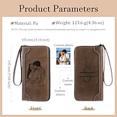 economico Per uomo-Portafoglio in pelle personalizzato con foto incisa, regalo perfetto per papà, testo personalizzato, festa del papà, compleanno, anniversario, regalo di Natale per lui, portafoglio in pelle personalizzato per uomo