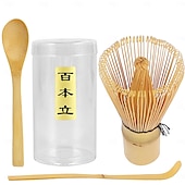 abordables Ustensiles et gadgets de cuisine-Ensemble de fouets à matcha, fouet japonais en bambou Chasen, cuillère à thé et cuillère à thé, ensemble chashaku, ensemble de fouets pour la cérémonie du thé vert