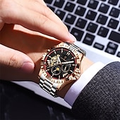 abordables Relojes mecánicos-Reloj de lujo de alta calidad para hombre, resistente al agua, luminoso, cronógrafo con fecha, reloj de acero inoxidable de cuarzo para hombre.