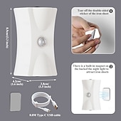 cheap Puck Lights-1 Pc Magnetic Charging Induction Wireless Wall Light Non drilling Three color Dimming Intelligent Human Sensing Room Bathroom Corridor Staircase Lighting Type-C Charging