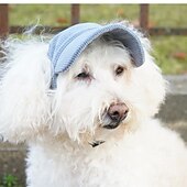 billige Solhatt-Hundebaseballcaps hund katt sommer strandhatt med ørehull justerbar valpehatt hodeplagg