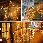 halpa Aurinkoenergiakäyttöinen-1 kpl ulkokäyttöön tarkoitettu aurinkokennovalosarja, vedenpitävä valosarja, 12 m, 39 jalkaa, 100 led-helmeä, sisäpiha, puutarha, nurmikko, huvila, aita, parveke, koristevalo, häät, halloween, joulu, festivaali, tunnelma, valosarja