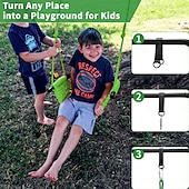 abordables Actividad al Aire Libre-Columpio de árbol para niños, columpio de cuerda, columpio para interiores y exteriores, columpio de árbol para patio, columpio para puerta (verde)