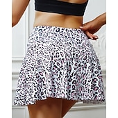 abordables Faldas y Skorts para Mujeres-Mujer Leopardo Rayas Falda casual Faldas de tenis con pantalones cortos Tobillo Alto Transpirable Tenis Golf pepinillo Negro Caqui Ropa de tenis