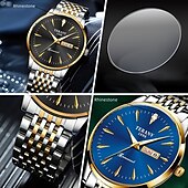 お買い得  クォーツ腕時計-メンズクォーツ腕時計 - エレガントなビジネススタイル、発光針、IPX7防水、日付と曜日表示付きデュアルカレンダー、合金ストラップ、オフィスやスポーツに最適なファッションギフト