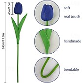 olcso Függetlenség napi dekoráció-18 db igazi tulipán, mesterséges hazafias virágok július 4-i dekorációra, temetői virágok sírvázába, emléknapra, függetlenség napjára, dekoráció
