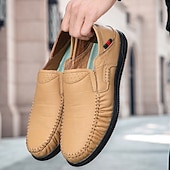 Χαμηλού Κόστους Slip-On Καθημερινά Παπούτσια-Ανδρικά πορτοκαλί μοκασίνια από τεχνητό δέρμα, άνετα, casual παπούτσια, ιδανικά για καθημερινή χρήση και χαλαρές εξόδους.