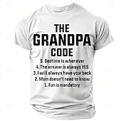 Men's Funny Grandpa Code Short Sleeve Graphic T-Shirt | Grandfather Rules Gift Tee cheap Men's Funny T shirts-Men's Funny Grandpa Code Short Sleeve Graphic T-Shirt | Grandfather Rules Gift Tee