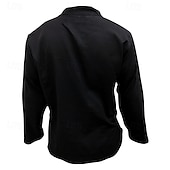 abordables Chemises décontractées-Homme Chemise Chemise d&#039;été Chemise Décontractée Chemise de Plage Chemise Boutonnée Noir Jaune Orange Vert Véronèse Bleu de minuit manche longue Uni Band Collar Vacances Hawaïen Vêtement Tenue