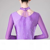 olcso Báli ruha-Társastánc Ruha Hímzés Illesztés Kristályok / Strasszok Női Teljesítmény Parti Hosszú ujj Spandex Organza