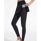 voordelige Vrouwenrokken en shorts-Dames Effen Tennisrok met legging Geplooid Zijzakken Sneldrogend Tennis Golf Augurkbal Kleding Onderlichaam Zwart Blauw Grijs Tenniskleding