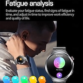abordables Relojes inteligentes-Reloj inteligente et475 de 1,73&#039;&#039; con pantalla AMOLED, llamadas Bluetooth, emergencia SOS, modo multideportivo, detección de fatiga y sueño, corona giratoria y esfera redonda resistente al agua para hombre.