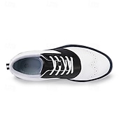 cheap Men&#039;s Golf Shoes-Men&#039;s Classic Black and White Golf Shoes with Faux Leather Upper - Versatile Design for Golf and Casual Wear