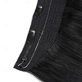 economico Extension adesive-Extension per capelli con filo invisibile, veri capelli umani, 20 pollici - 50 g, 22 pollici - 80 g, clip-in con filo da pesca trasparente nero corvino, extension per capelli umani da donna