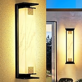 cheap Outdoor Wall Lights-LED Outdoor Wall Light Warm White 75cm  IP65 Modern Sconces Wall Lighting Patio Light Fixture Black Rectangle Lights Marble Wall Lamp for Courtyard,Porch,Garage