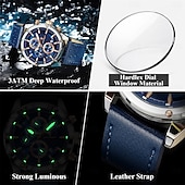 halpa Kvartsikellot-860 uusi muodikas ylellinen miesten vedenpitävä kello monitoiminen valoisa miesten kvartsikello