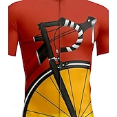 economico Maglie da uomo-Per uomo Maglia da Ciclismo Manica Corta Bicicletta Maglietta Top con 3 tasche posteriori Resistente ai Raggi UV Traspirante Asciugatura Rapida Cerniera Frontale Rosso Gli sport Abbigliamento