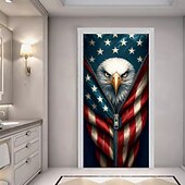 preiswerte Garage- und Türbanner-Unabhängigkeitstag Türdekorationen Türabdeckungen Amerikanische patriotische Adler Türwandteppich Türvorhang Dekoration Fotohintergrund Innen/Außen Türbanner für Haustür Bauernhaus