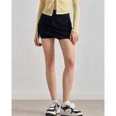 cheap Women&#039;s Skirts &amp; Skorts-US Open Women&#039;s Tennis Skirts with Shorts Ruched Drawstring 2 in 1 Breathable Tennis Golf Running Solid Colored Black White Tennis Clothing