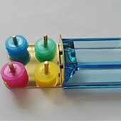 economico Forniture per feste-porta tessere mahjong tutto in uno &amp;Pusher, porta-tessere mahjong in acrilico trasparente e pusher, set di 4 porta-tessere mahjong americane moderne, multicolore