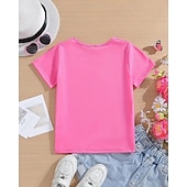 cheap Girl&#039;s 3D Animals-Girls&#039; 3D Butterfly T shirt Tee Short Sleeve Summer Spring Fashion Basic Kids 4-12 Years Crew Neck Outdoor Casual Daily Regular Fit