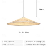 economico Luci Isola cucina-Lampadario a sospensione a LED in tessuto, 50/60/80 cm, lampada da soffitto a testa singola per loft, bar, soggiorno, sala da pranzo