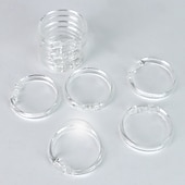 cheap Shower Curtains-Clear Premium Plastic Shower Rings Provide Effortless Gliding on Standard Shower Rods Set of 12, Easy Snap Closure, BPA-Free Plastic