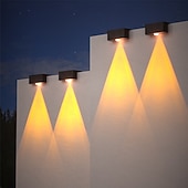 tanie Kinkiety zewnętrzne-4/8 sztuk lamp solarnych LED na ścianę zewnętrzną IP65 wodoodporna lampa ścienna do domu, ogrodu, schodów, ogrodzenia, basenu, ogrodu, oświetlenia dekoracyjnego