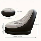 お買い得  屋外活動-フットペダル付きポータブルインフレータブルソファ - キャンプ用の快適な折りたたみ式アウトドアソファ（修復キット付き）