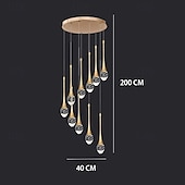 economico Lampadari-Lampada a sospensione a LED dimmerabile con 3/5/6/8/10/12/16/20 luci in cristallo per isola cucina moderna, illuminazione a sospensione regolabile per isola cucina, lampadario a LED nero oro per sala