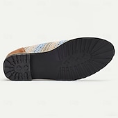 billiga Uttalande Skor-Herr Derby Promenad Affär Ledigt PU Läder Vävd nylon Andningsfunktion Bekväm Halksäker Snörning Brun / Blå Sommar Vår