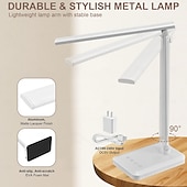 preiswerte Schreibtischlampen-LED-Schreibtischlampe mit Doppelkopf, dimmbare Touch-Steuerung und 5 Beleuchtungsmodi, zwei Schwenkarme, USB-Ladeanschlüsse, augenschonende Tischlampen für Klavier, Notenständer, Nägel, Zuhause &amp; Büro