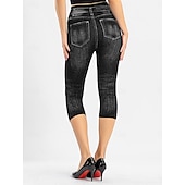 cheap Blue 3D Print-Women&#039;s Leggings Capri Pants 3D Print Chinos Vintage Streetwear Casual Calf-Length High Waist Plain Printing Comfy Soft Comfortable Stretchy Outdoor Street Black Red Blue Gray Summer Slim Fit