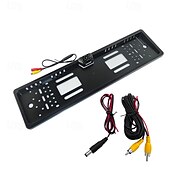 economico Telecamera posteriore auto-Telecamera posteriore con cornice per targa UE con visione notturna a 8 LED – Telecamera di retromarcia impermeabile per parcheggio auto
