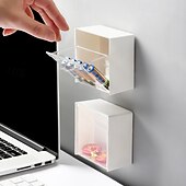 cheap Jewelry &amp; Cosmetic Storage-Wall-Mounted Flip Storage Boxes for Bathroom, No-Drill Makeup Organizer for Cotton Swabs, Hair Ties, Lipsticks, Ideal for Vanity, Bathroom, and Living Room
