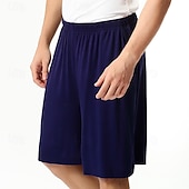 billiga Sov botten-Herr Vardagsklädsel Pyjamasshorts Slät Mode Klassisk Ledigt Hem Dagligen Säng Bomull Komfort Andningsfunktion Mjuk Shorts Elastisk midja Sommar Svart Rodnande Rosa
