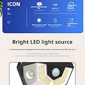 economico Applique per esterni-1 lampada da parete solare impermeabile per esterni con 58 LED, illuminazione per cortile, portico, garage, giardino, tre modalità di illuminazione intelligente con rilevamento del corpo umano, luci da parete su e giù