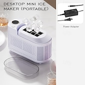 economico elettrodomestici-Mini macchina per il ghiaccio portatile – produzione di ghiaccio rapida in 10-15 minuti, 8 cubetti/ciclo, compatta e silenziosa, ghiaccio solido e cristallino, facile da pulire, ideale per casa, ufficio o feste