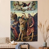 voordelige Middeleeuwse Wandtapijt-Middeleeuwse Wandtapijt Middeleeuwse Wandtapijt Religieuze Kunst Groot Muur Decor Fotografie Achtergrond Thuis Slaapkamer Woonkamer Decoratie De Doop van Christus