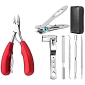 preiswerte Persönliche Pflege &amp; Gesundheit-7-teiliges Zehennagelknipser-Set für Senioren mit dicken Zehennägeln, robuster Nagelknipser mit langem Griff für Erwachsene, Werkzeugset für eingewachsene Zehennägel, großer Zehennagelschneider aus