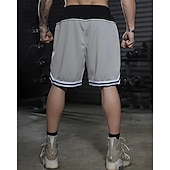 baratos Calções Estilo Casual-Homens calções atléticos Calção Shorts de basquete Bolsos Com Cordão Cintura elástica Riscas Conforto Respirável Curto Ao ar livre Esportes Clássico Casual Preto Vermelho