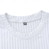 levne Pánská trička pro volný čas-Pánské Tričko Svalová košile Tričko s žebrovaným úpletem Tričko Top Krátké rukávy Tričkový Léto Celý rok Bez vzoru Pit Strip Módní Designové Základní Jednoduchý Dovolená ulice Ležérní Bílá Černá Šedá