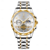 economico Orologi al quarzo-Orologio cronografo di lusso da uomo – orologio da polso al quarzo in acciaio inossidabile impermeabile con quadrante luminoso e datario