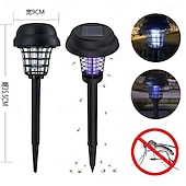 economico Illuminazione vialetto-Lampada repellente per insetti, impermeabile, con luce solare, per esterni, per interni ed esterni, per giardino, patio, luce viola e bianca.