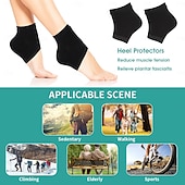 cheap Personal Care &amp; Health-3 Pairs Moisturizing Heel Socks Ventilate Gel Heel Open Toe Socks Soft Silicone Socks for Dry Hard Cracked Skin Breathable Reusable SPA Foot Protector Day Night Care Skin Black